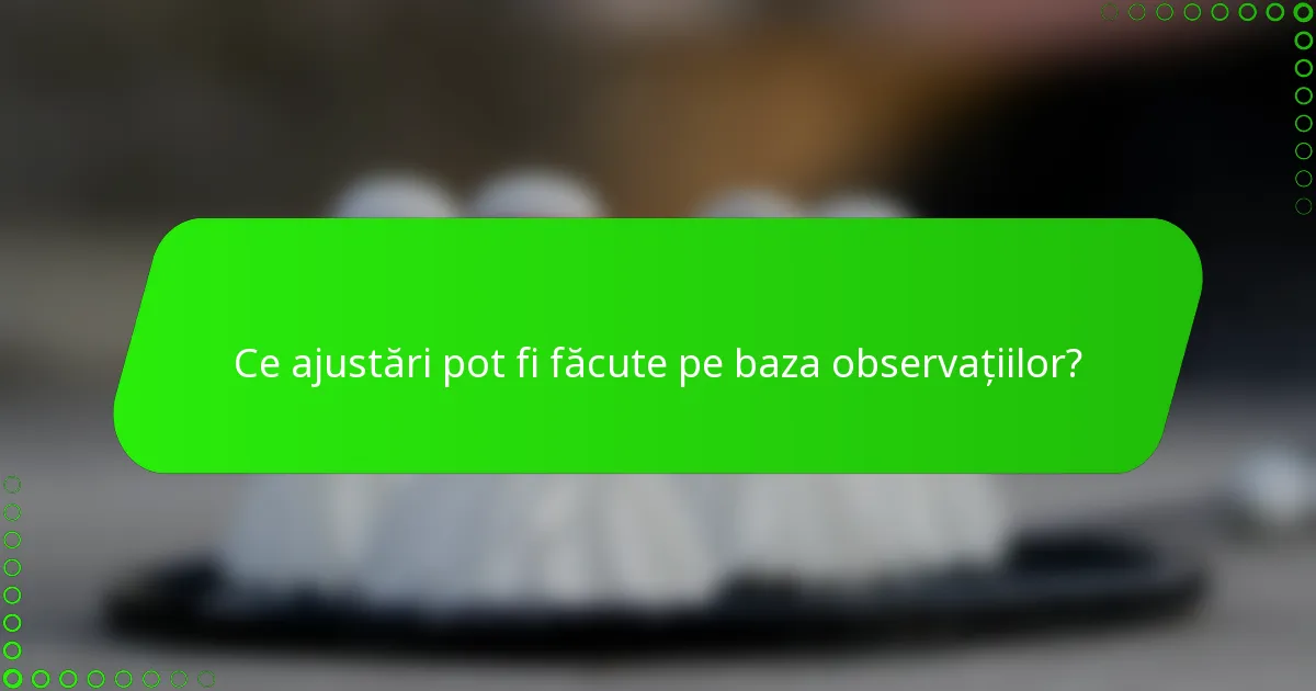 Ce ajustări pot fi făcute pe baza observațiilor?