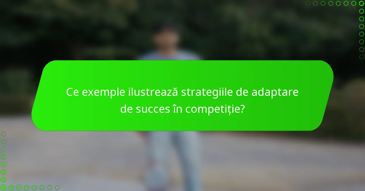 Ce exemple ilustrează strategiile de adaptare de succes în competiție?