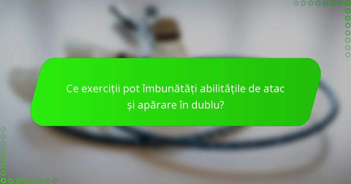 Ce exerciții pot îmbunătăți abilitățile de atac și apărare în dublu?