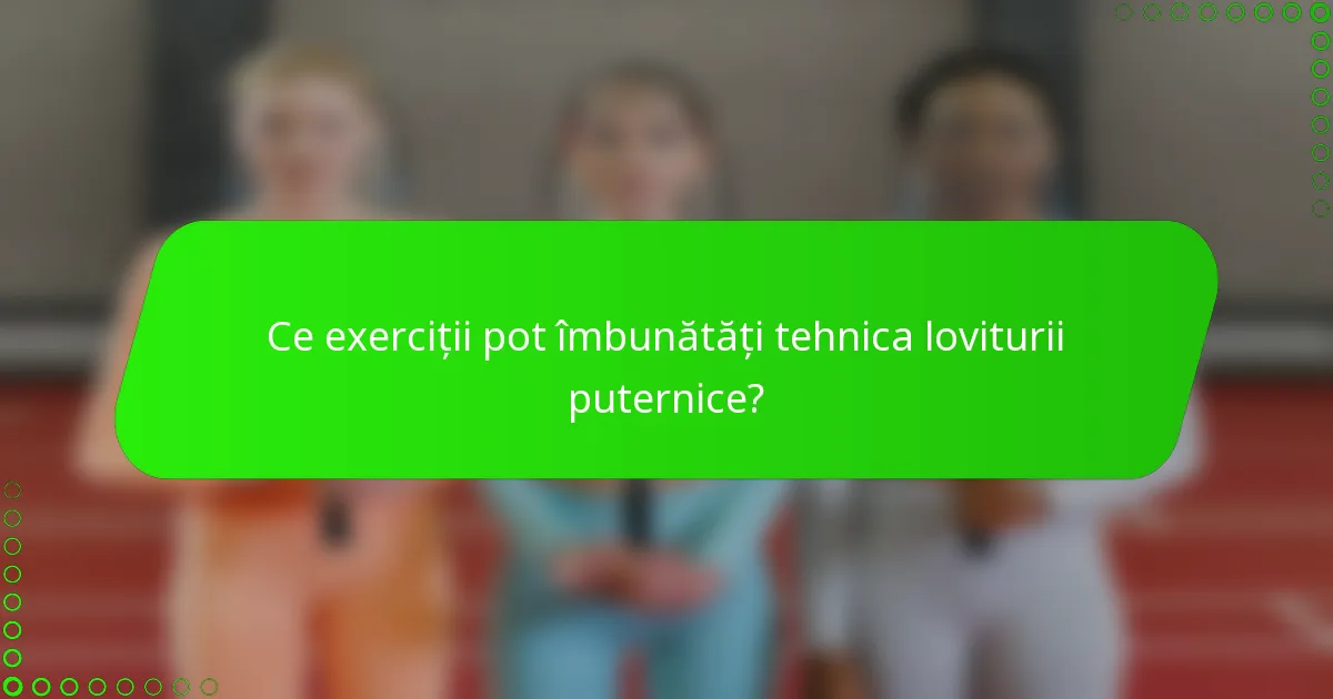 Ce exerciții pot îmbunătăți tehnica loviturii puternice?