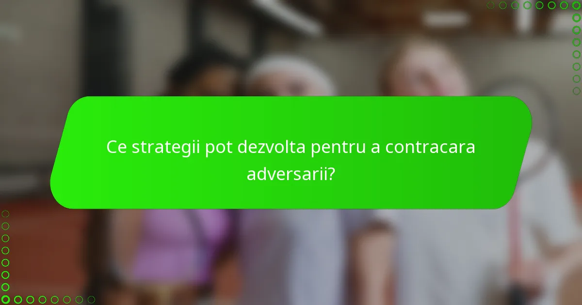 Ce strategii pot dezvolta pentru a contracara adversarii?
